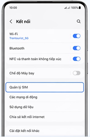 Chọn SIM hoặc eSIM