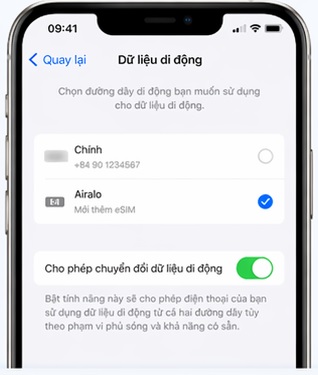 Chọn đường dữ liệu